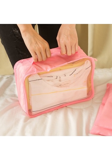 Tongxida 6'lı Set Hafif Seyahat Çantası - Sıkıştırılabilir Çamaşır Düzenleyici, Su Geçirmez Valiz Organizer Gri Gri