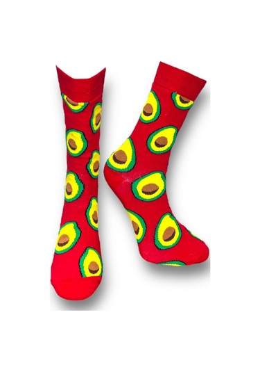 3'lü Unısex Limon Avokado Ananas Tasarımlı Esnek Nem Alabilen Pamuklu Spor Soket Çoraplar Çok Renkli