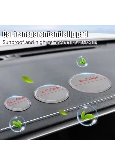 Cloudstore 3 Adet Siyah 3.15 İnç Araç Telefon Matı, Kaymaz Koku Matı, Yıkanabilir Ofis Masaüstü Sabitleyici