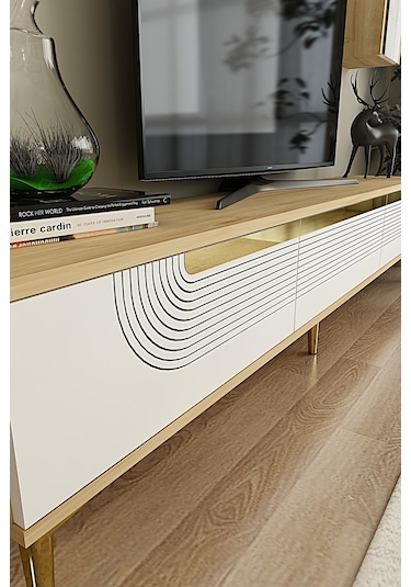 Tvr1803dbg - Meyra Tvr180 Ünitesi Takım Safirmeşe-beyaz-gold 180cm Safirmeşe-beyaz-gold