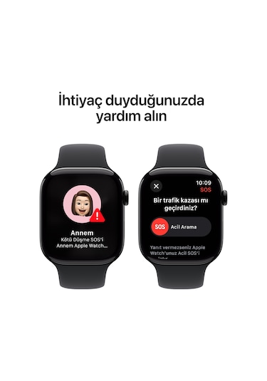 Apple Watch Series 10 GPS + Cellular 46 MM Alüminyum Kasa Spor Kordon S/M Akıllı Saat (Apple Türkiye Garantili)