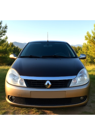 Renault Symbol 2006 2008 Tam Kaput Maskesi Mat Siyah Suni Deri, Şık Ve Koruyucu Tasarım 1 Adet