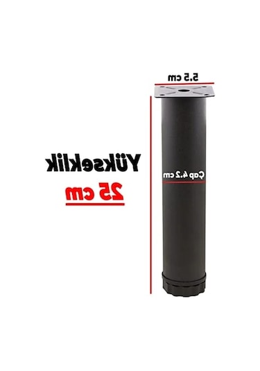 Ayarlanabilir Metal Destek Ayağı, 25 Cm Yükseklik Abanoz
