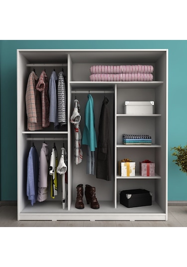 Metalia GM 643 Sline 3 Kapılı Aynalı Sürgülü Gardırop