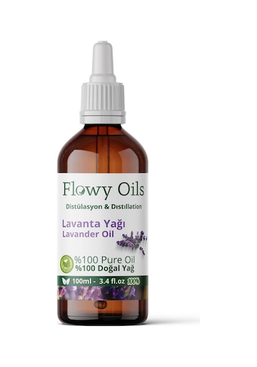 Flowy Oils Lavanta Yağı %100 Doğal Bitkisel Uçucu Yağ 100 ML
