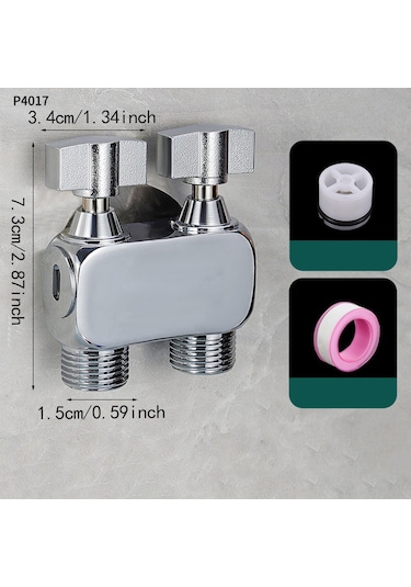 Suntek 1in 2 Out Çift Kontrol Vanası Çok Fonksiyonlu Gümüş