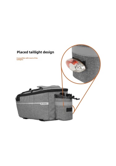 Youtek B-soul Siyah Bisiklet Arka Yük Çantası - Dağ Bisikleti İçin Dayanıklı Depolama, Elektrikli Katlanabilir Tasarım, 38 15.5 18cm Siyah