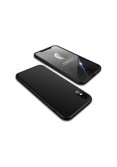 Apple Uyumlu iPhone X Kılıf Zore Ays Kapak Siyah