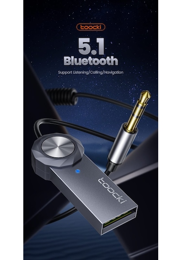 Toocki Bluetooth Araç Kiti 5.1 Navigasyon Destekli Hi-fi Ses