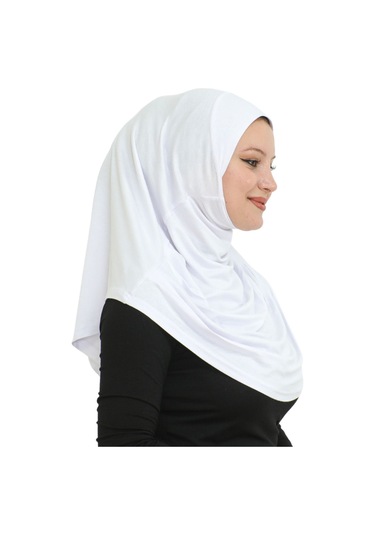 Hazır Giyim Türban Yumuşak Başörtü Şal - Beyaz Beyaz