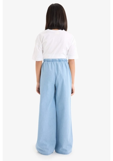 DeFacto Kız Çocuk Wide Leg Geniş Paça Jean Pantolon D7101A825SMNM39 Mavi