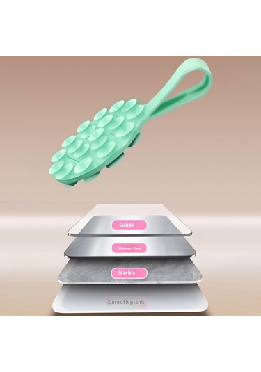 Rk-x18 19 Tane Silikon Vantuz Kalp Şeklinde Çift Taraflı Telefon Tutucu Çıkarılabilir Telefon Montaj Aparatı - Siyah