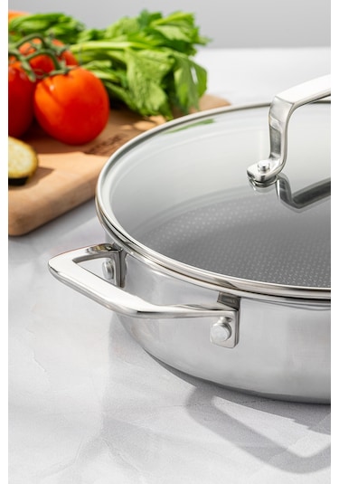 Emsan Pro Tri Ply Karnıyarık Tencere Çelik 24 Cm Gümüş