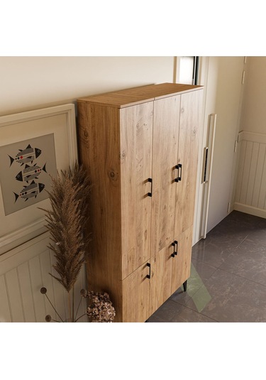 Set 5103-5104 Inca 6 Kapaklı 5 Askılı Raflı Portmanto Atlantik Çam Çam