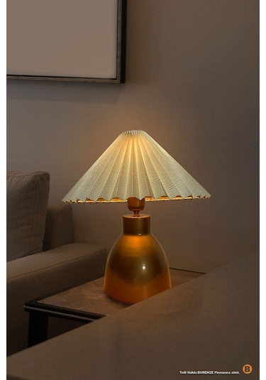 Modern Abajur Umbrella Abajur Masa Lambası Elektrik Ile Çalışır Gold