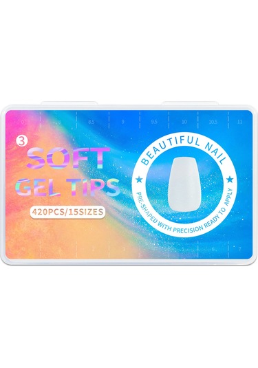Reedark 420 Adet Mat Yumuşak Takma Tırnak Uçları - 15 Boyut, Tam Kaplama, Kolay Uygulama