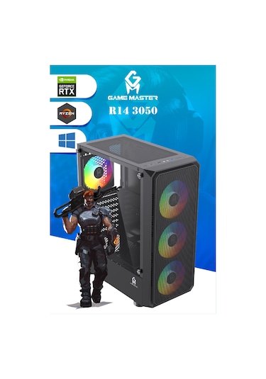 Game Master R14 3050 R5-5500 16 GB 512 GB M.2 SSD RTX3050 Free Dos Masaüstü Oyuncu Bilgisayarı