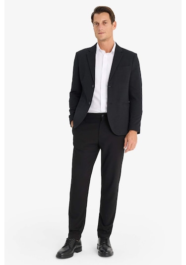 DeFacto Slim Fit Dar Kesim Astarlı Düğmeli Blazer Ceket N0503AZ25SPBK27