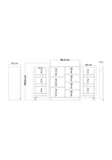 Çok Amaçlı 90 Derece Açılabilir Kısa Kiler Mutfak Dolap