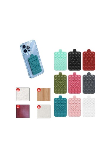 Dayanıklı Vantuzlu Telefon Tutucu Çok Fonksiyonlu Silikon Vantuz Ped Cep Telefonu İçin White