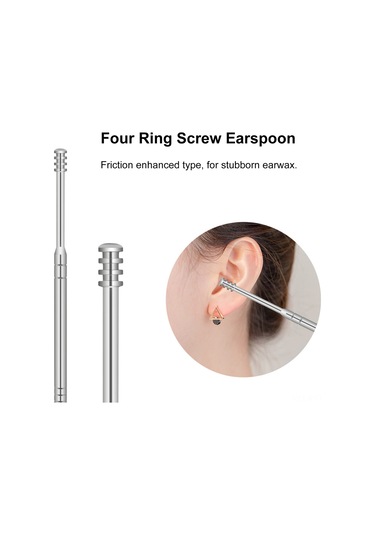 Shineyee 10 Parça Paslanmaz Çelik Kulak Temizleme Aleti Seti - Heliks Yaylı Masajlı Kulak Kürü Çıkarıcılar, Sarı Pvc Çanta İle