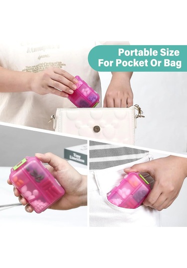 Suofeng Portatif 10 Bölmeli İlaç Kutusu - Reçeteli İlaçlar, Vitaminler İçin Taşınabilir Depolama Kutusu Beyaz Beyaz