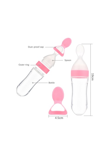 Moveevo Yeşil Bebek Silikon Yemek Kaşığı - Tıkanabilir Reçel Sporu - Entegre Beslenme Kolu Yeşil