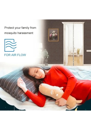 Manyetik Kapı Perdesi Anti-cibinlik Cibinlik Pencere Böcek Ekranı Görünmez Örgü White 90x210cm