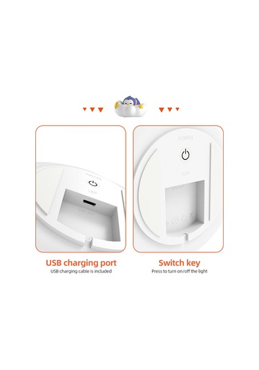 Geekyou Sevimli Bulut Ve Ayıcık Bebekli Dokunmatik Led Gece Lambası - Usb Şarjlı Yumuşak Aydınlatma Çok Renkli