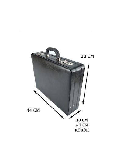 Case Club 10 Cm Bond Körüklü Evrak Çantası Şifreli Organizer İç Bölüm Siyah