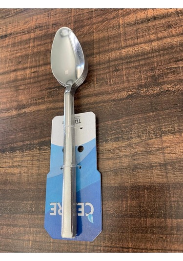 Enashop Paslanmaz Çelik Tatlı Kaşığı Seti 12 Adet Klasik Düz Model Inox