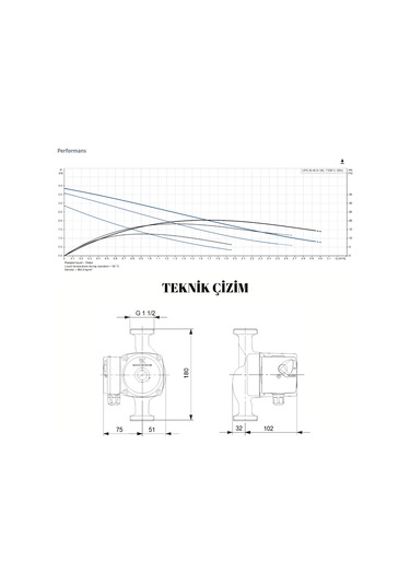 Grundfos Ups 25-40 N Sirkülasyon Pompası Rakor Dahil