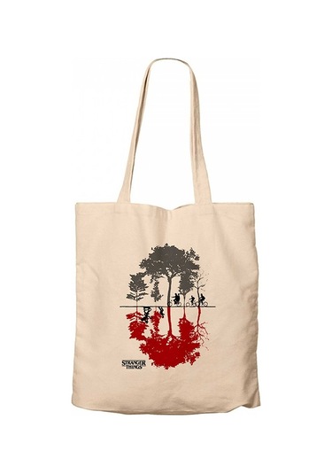Stranger Things Tree Krem Kanvas Bez Çanta Krem