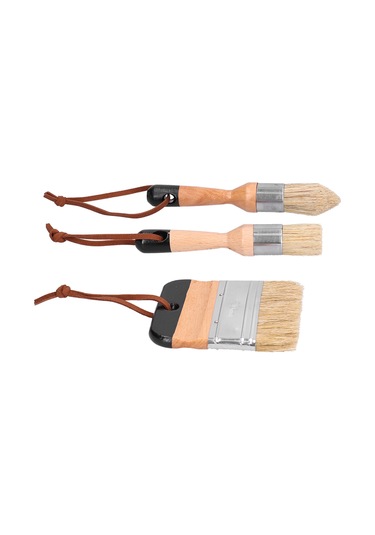 Dofolink Üçlü Ahşap Saplı Fantezi Tüylü Boya Fırçaları - Ev Dekorasyonu, Varnish Ve Akrilik İçin Dayanıklı Kullanim