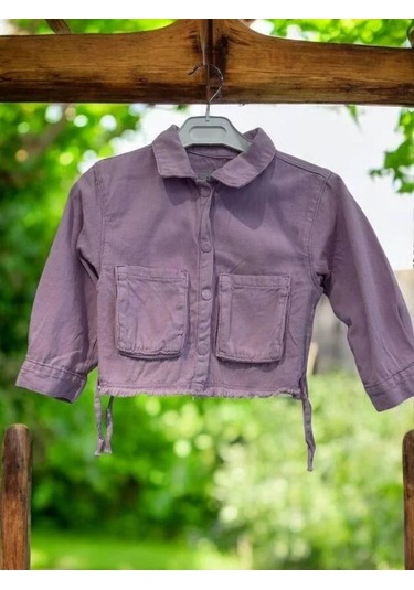 Kız Bebek Pamuklu İnce Dokulu Ceket-15123 Lila