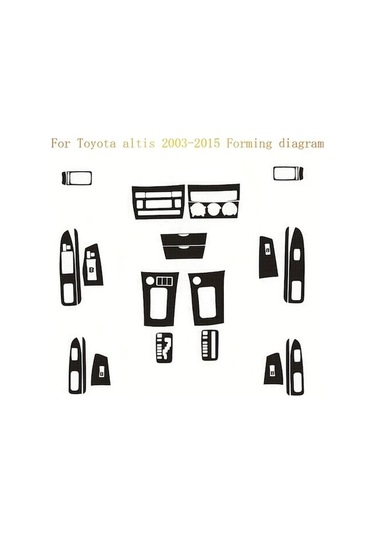 Sandwich Motion003 Toyota Carola 2002-2006 İç Kontrol Paneli Kolu Karbon Fiber Kapı Şapka Siyah Arka Dekor Ekipmanı