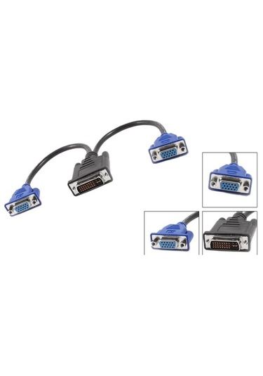 Dvi To Vga Y Çoğaltıcı Çoklayıcı Switch Splitter Kablosu