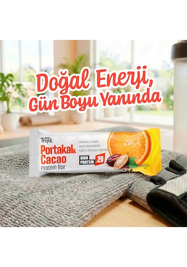 Portakal Ve Kakao Aromalı Protein Bar 45 G Protein İçeren Atıştırmalık Ve Sporcu Barı 3 Adet