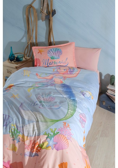 Clasy Aria Pudra Ranforce %100 Pamuk Tek Kişilik Nevresim Takımı Pudra