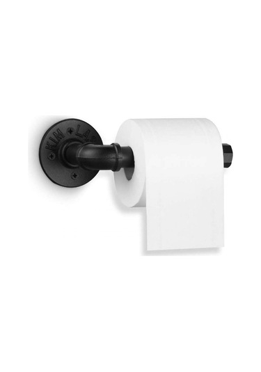 Antika Endüstriyel Boru Tuvalet Kağıdı Tutucu Ağır Endüstriyel Boru Tuvalet Kağıdı Tutucu Stili Retro Duvar Montaj Kiti Belge Tutucu Siyah Diğer