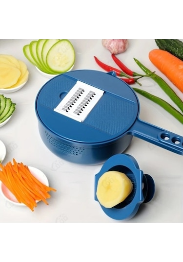 Trendooze Cloud011 Mavi 11 Model Ağır Hizmet Manuel Mutfak Dilimleyici Doğrayıcı Rende Mavi mavi