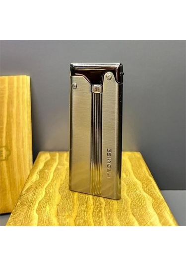 Çelik Depolu Promise Slim Pirinç Çakmak Füme Bronz