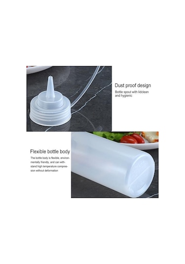 Kırmızı 4 Adet Mutfak Plastik Baharat Dağıtım Şişeleri Kapaklı Çok Fonksiyonlu Pigment Sıkılabilir Şişe 250ml Bpa Kırmızı