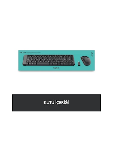 Mk220 Kablosuz Türkçe Klavye Mouse Seti - Siyah