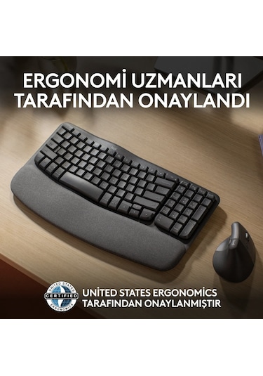 Logitech Wave Keys Kablosuz Bluetooth Türkçe Q Klavye