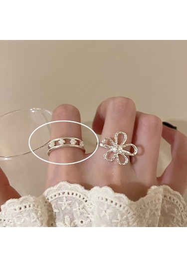 Kadınlar İçin Özel Olarak Tasarlanmış Benzersiz Düz Bantlı Yüzük No.21 Çok Renkli