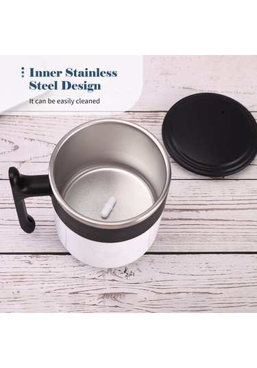 Xindoker 300ml Gri Otomatik Karıştırıcı Bardak, Isı Algılama Ve Elektrikli Seçenekli, Manyetik Teknoloji İle Kahve/milk İçeceği Karıştırıcı, Kapaklı Ve Dengeleyici Termal Gri