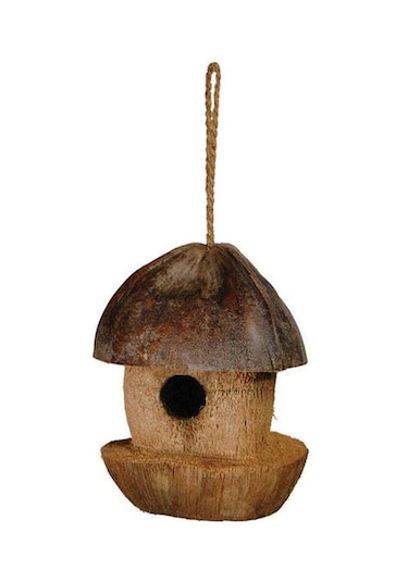 Hindistan Cevizi Kabuğundan Doğal Kuş Yuvası 20x16cm