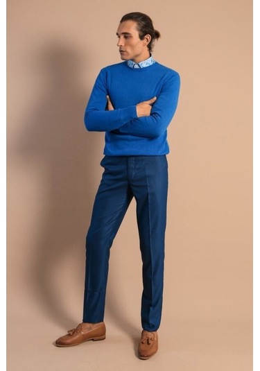 Bisiklet Yaka İndigo Triko 001