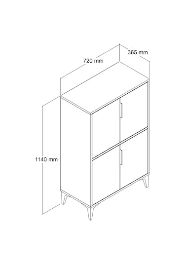 1403 Ada Çok Amaçlı Dolap , Kahve Köşesi , Kiler Dolabı , Mutfak Standı 4 Kapılı , Safir Antrasit Antrasit - Safir